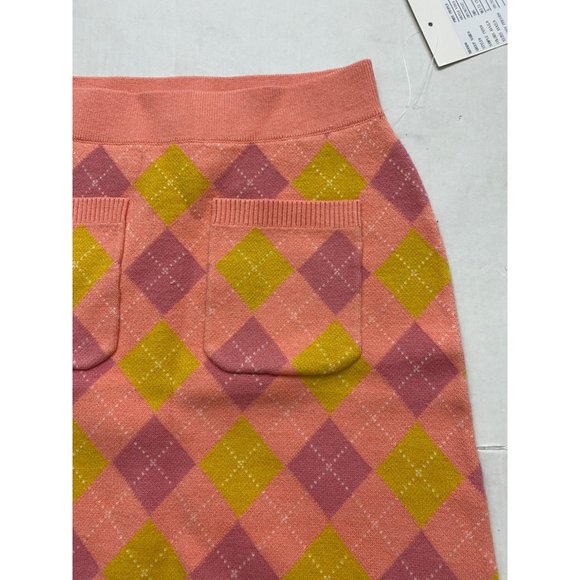 Free People Argyle Viola Sweater Skirt Mini Size Small NWT - Picture 3 of 12